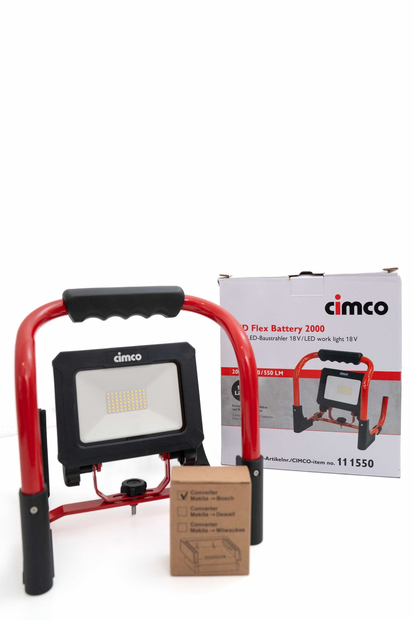 CIMCO 111550 LED-Bauleuchte Akku für 18V Akkus Bosch und Makita, Ceiling Light Fixtures, Anders Smart