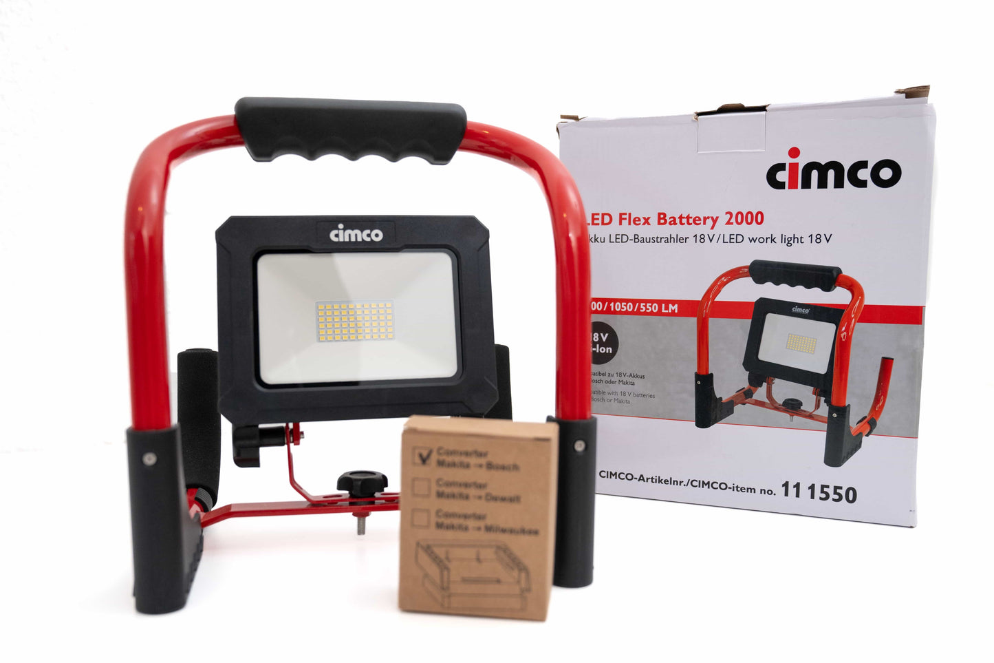 CIMCO 111550 LED-Bauleuchte Akku für 18V Akkus Bosch und Makita, Ceiling Light Fixtures, Anders Smart