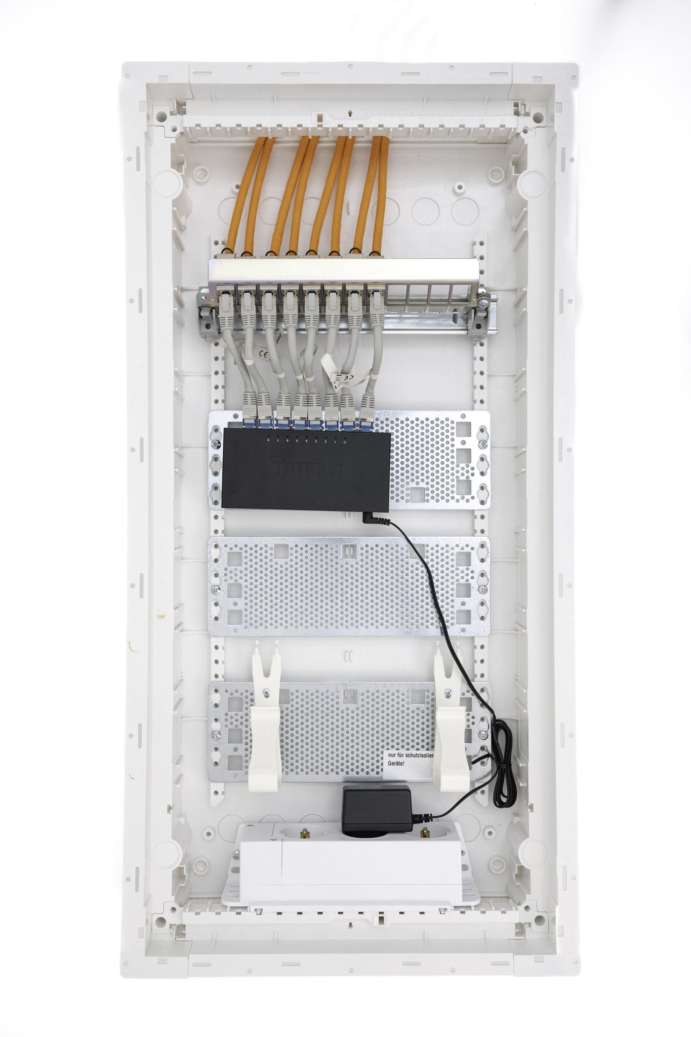 Netzwerk-Verteiler – 7 Teilnehmer - inkl. Multimediahalter - Hohlwand, Uncategorized, Anders Smart
