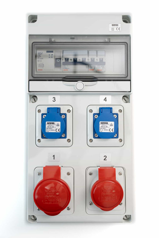Gewiss CEE-Steckdosenkombination: IP44 1x16A5p400V 1x32A5p400V 2xSteckdosen, Ceiling Light Fixtures, Anders Smart
