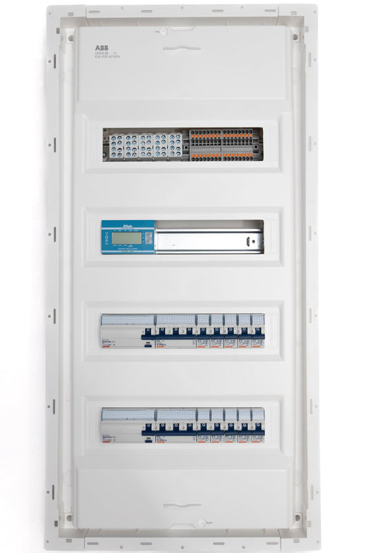 Unterverteilung – Unterputz 48TE 2FI + 2x3pol LS + Drehstromzähler mit Tür, Anders Smart