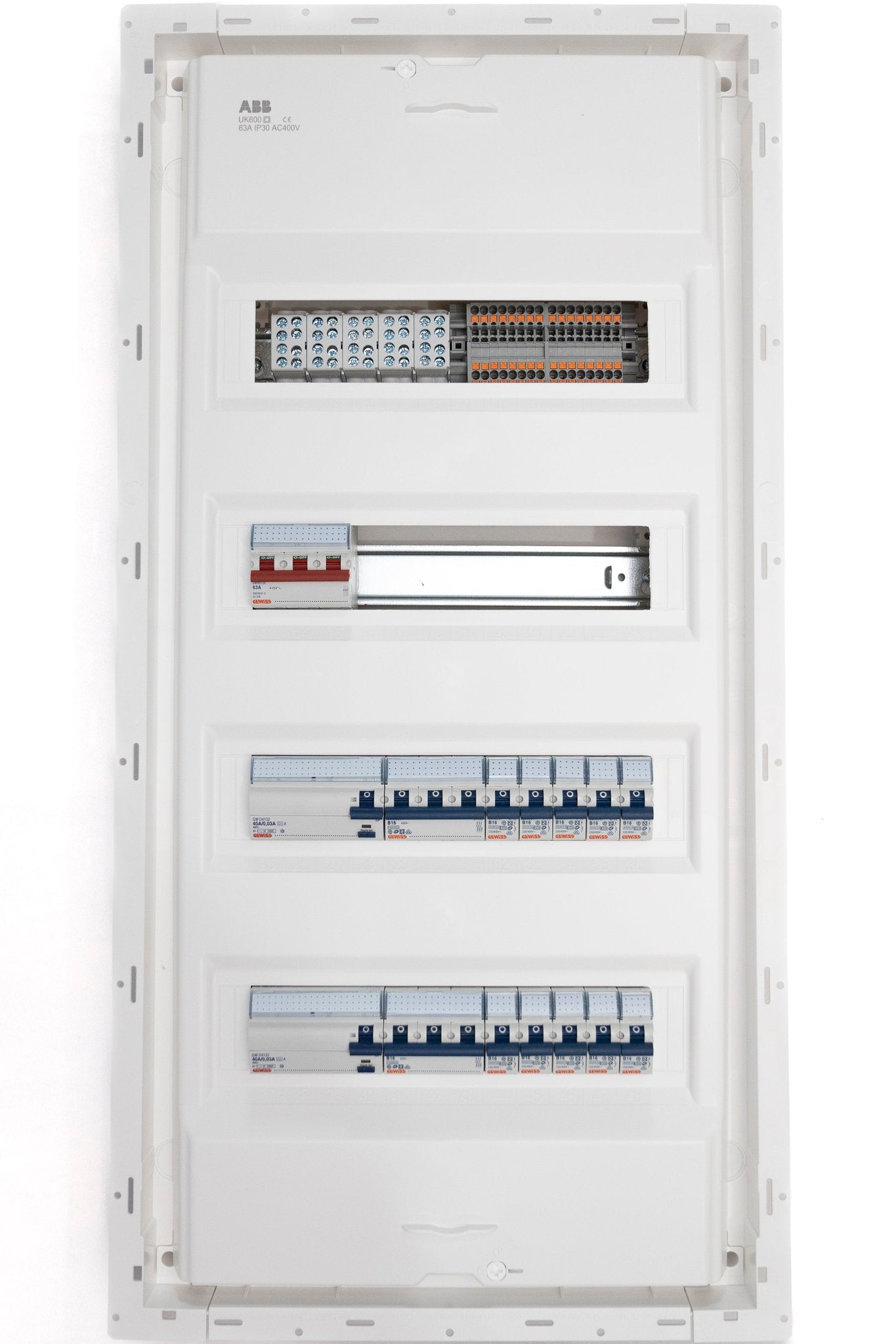 Unterverteilung – Unterputz 48TE 2FI + 2x3pol LS + Hauptschalter mit Tür, Anders Smart
