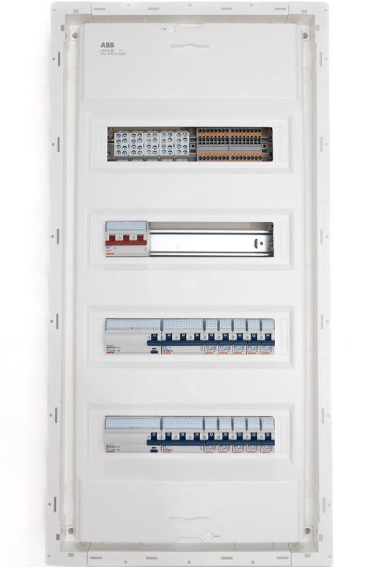 Unterverteilung – Unterputz 48TE 2FI + 2x3pol LS + Hauptschalter mit Tür, Anders Smart